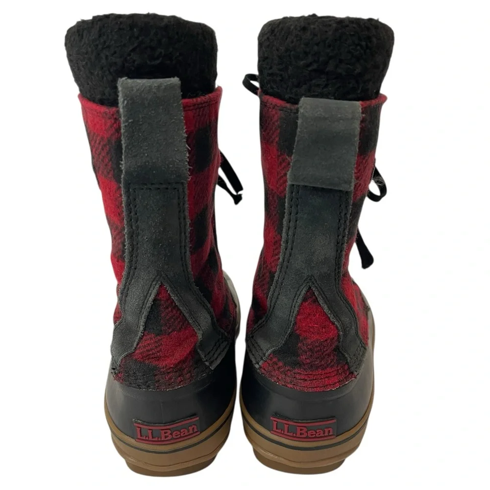 Men’s LL Bean Vintage Buffalo Plaid Wool Duck‎ boots Size 9 Outdoor Gorpcore